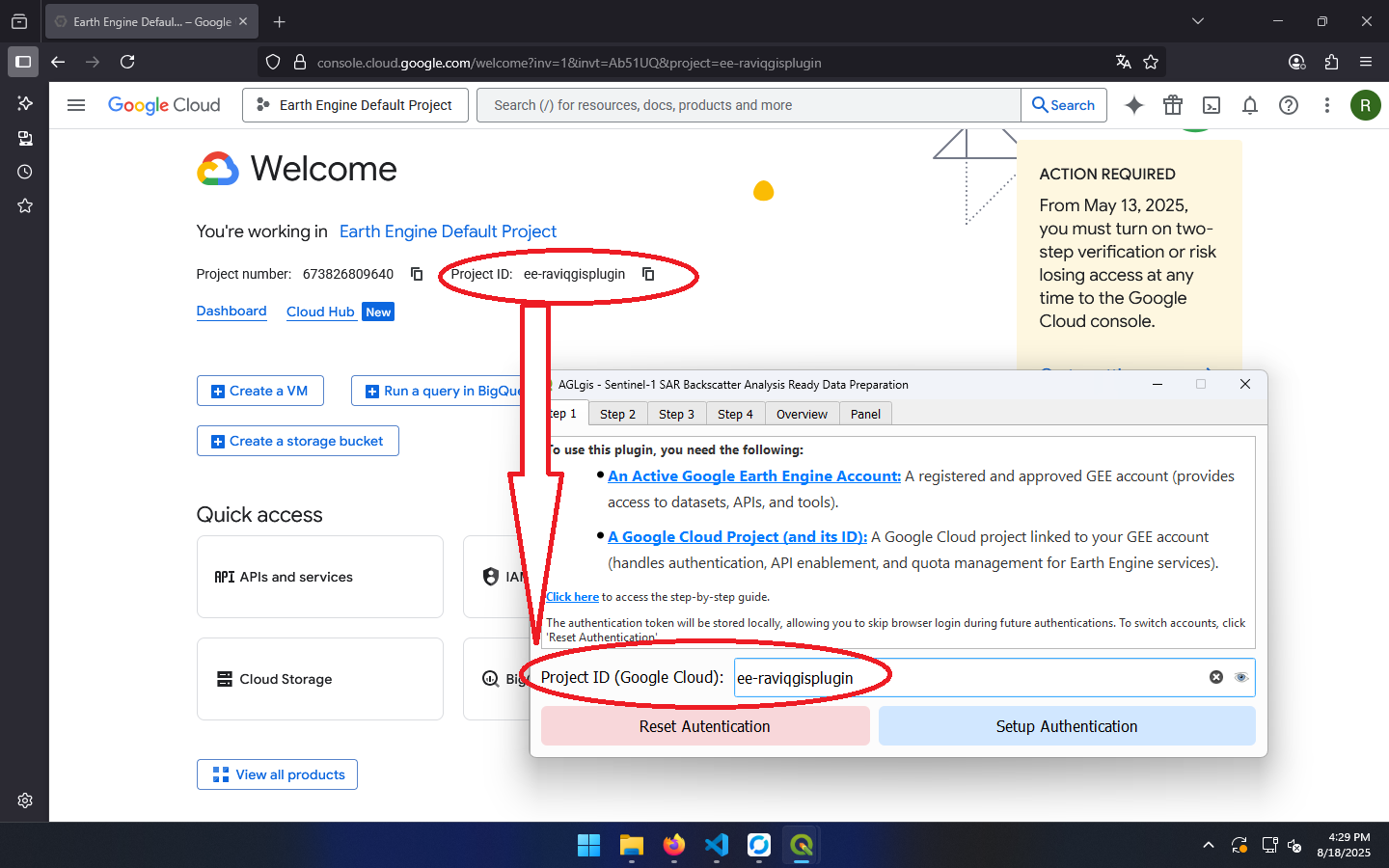 Exemplo de ID do Projeto Google Cloud